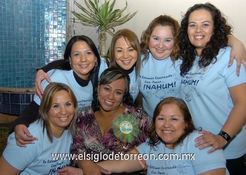 28012010 Gabriela Ochoa de Ríos en su fiesta de canastilla junto a Olivia, Martha, Dámaris, Élida, Norma y Rosalba.
