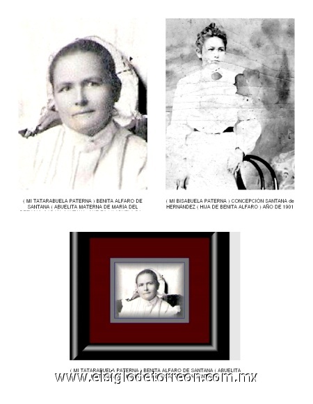 Benita Alfaro y Concepción Santana de Hernández 1901, fotografía enviada por Renata García Rios.