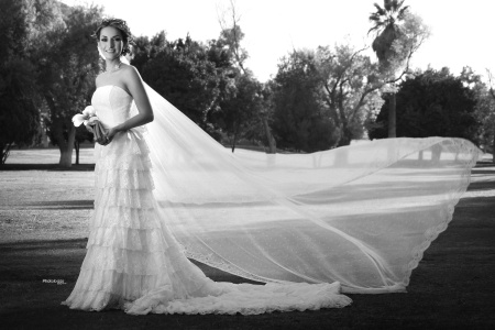 Srita. Perla Violeta Jáuregui Castillo el día de su boda con el Sr. Antonio Balbín Cabelaris.

 Estudio Photologgo