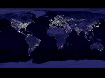 La Tierra de noche.