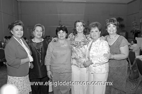 23062010 Ángeles Balcázar, Tita de Mijares, Fina Ganem, Elvira de Arredondo, Lupita Lara y Bertha de Ceballos.