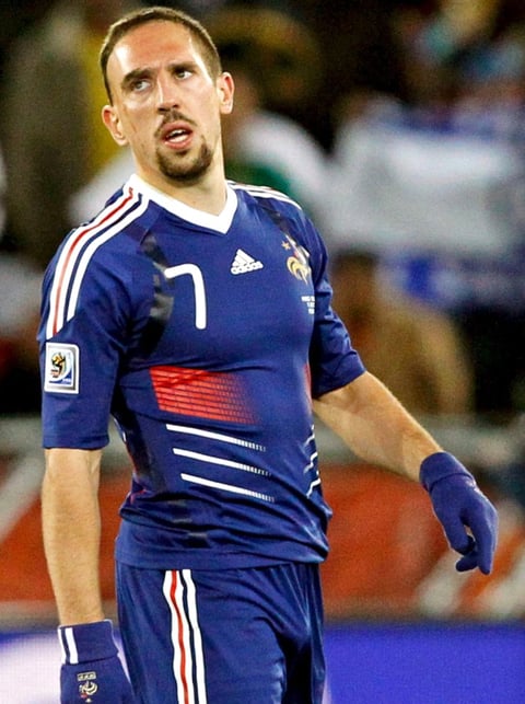 El francés Franck Ribery, obtuvo la segunda posición como el más feo del Mundial.