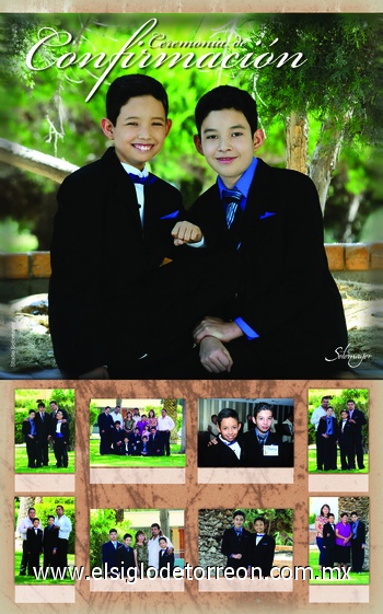 24102010 Germán junto a su padrino Miguel Ángel Martínez Granados: Martín junto a su padrino Víctor Rodríguez Fraire. Germán y Martín con sus tíos Ricardo Rodríguez y Leopoldo Aguilar. Martín y Germán acompañados de sus papas señores Guadalupe Rodríguez Rodríguez y Rocío Cortez de Rodríguez; sus padrinos Víctor Rodríguez Fraire y Lic. Miguel Ángel Martínez Granados; y la niña Fernanda Martínez. Germán y Martín Rodríguez Cortez. Martín y Germán Rodríguez Cortez.