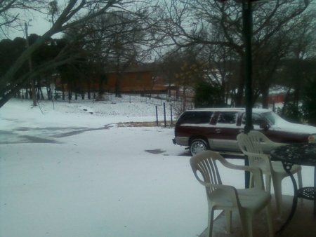 Asi quedo mi Yarda en Forth Worth Texas después de las 5 pulgadas de nieve que cayó el 1 de Feb. Fotografía enviada por Cecilia Hernández.
