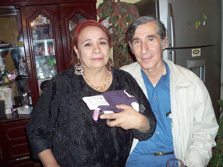 CONCEPCIÓN Esparza y Arturo Quiñones
celebrando en pareja.
