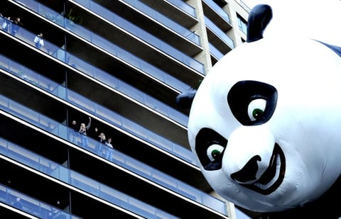 Kun Fu Panda encantó a los pequeños en el desfile.