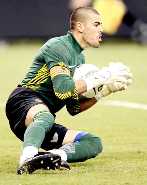 El arquero del FC Barcelona Víctor Valdés ocupó el tercer lugar.