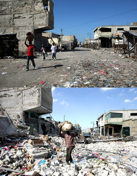 Un terremoto de siete grados en la escala de Richter estremeció la capital, Puerto Príncipe, y varias ciudades aledañas con una devastadora sacudida que dejó algo más de 300 mil muertos.