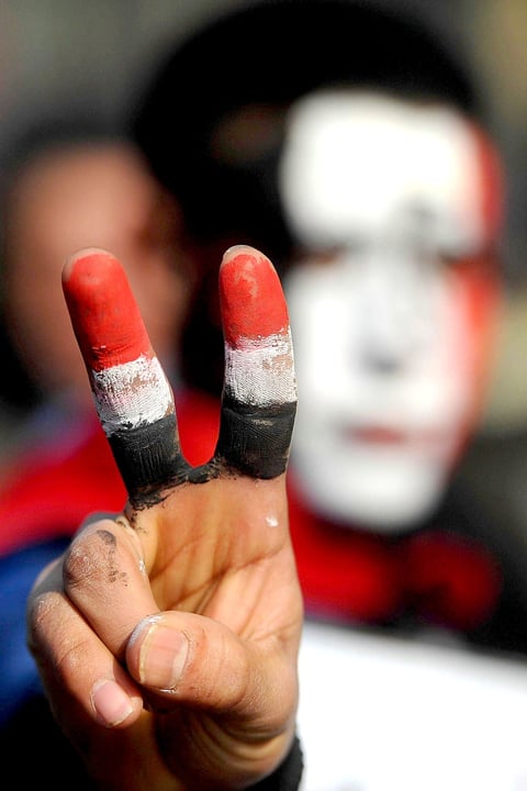 Los colores nacionales inundaron la Plaza Tahrir.