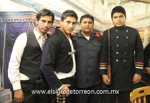 26012012 JOEL  Montoya, Cristian del Castillo, José Ángel Canaan y José Luis Niño.