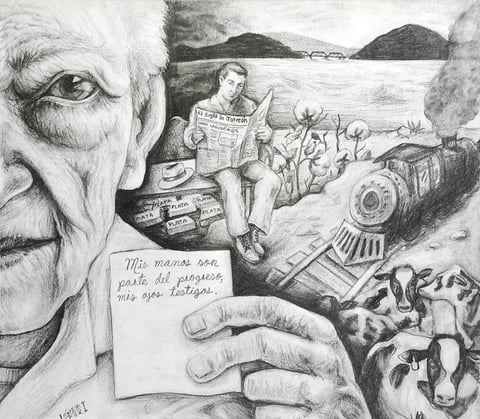 Selección del Jurado
Luis Fernando López Ibarra
Mis manos son parte del progreso, mis ojos testigos
Grafito