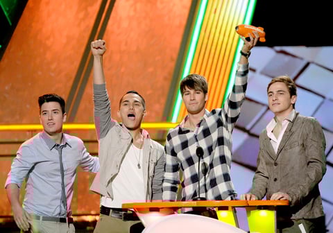 Big Time Rush  se llevó el galardón por Mejor Grupo en los famosos premios de Nickelodeon.