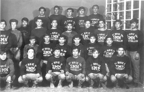 INTEGRANTES del Segundo Batallón Militar en el año de 1968.