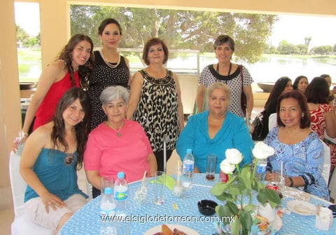 01052012 SOFíA,  Ale, Mary, Adriana, Lucero, Rosario, Teresa y Teté, en la fiesta de canastilla para Ale Guerrero de Muñoz.