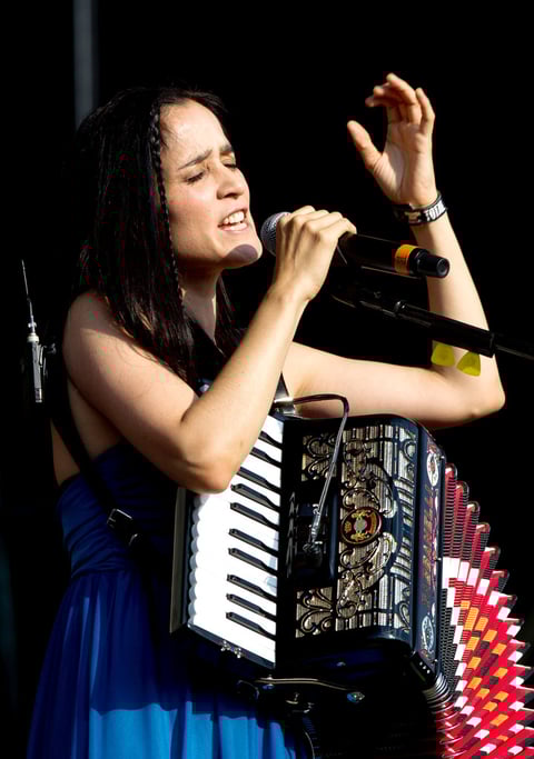 La cantautora Julieta Venegas, que en pleno proceso de producción de su nuevo álbum se hizo un espacio para participar en el Wirikuta Fest, también dio un discurso sobre el poder que el corazón de las personas puede tener para realizar un cambio.