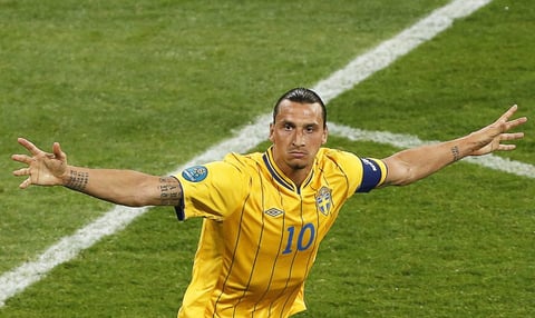 Zlatan Ibrahimovic no podía faltar, 67 goles a sumado para estar en el lugar 14. (EFE)