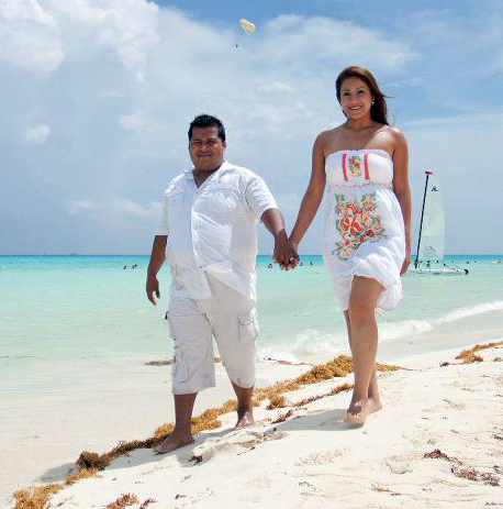 Disfrutando de nuestro amor, en nuestra luna de miel, en la hermosa Playa del Carmen.