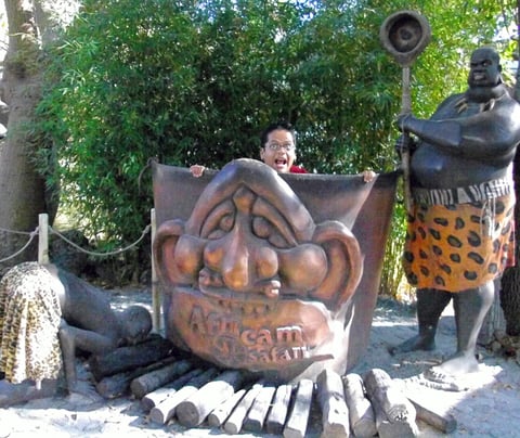 David Sujo en su visita a Africam Safari.