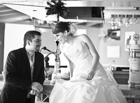 SRITA.  Anabel Aguilera Ávila y Daniel E. Ricardoo Alcázar captados el dí­a de su boda.- Alejandra Vidal Fotografía.