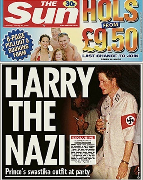 En 2005 acudió a una fiesta de disfraces vestido como soldado nazi, lo que desató una gran polémica en su país.