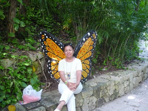 En Xcaret. Disfrutando de las bellezas nacionales.