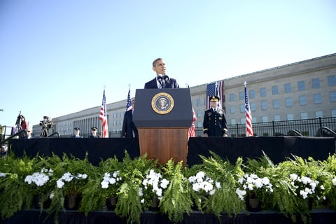 El presidente Barack Obama asistió a la ceremonia del Pentágono y el vicepresidente Joe Biden hablará en Pensilvania.