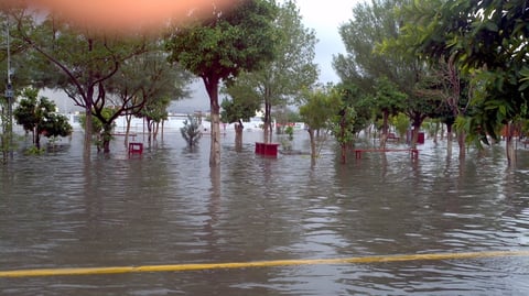 Irving Bruno Salazar nos manda la plaza anegada en col Torreón Residencial