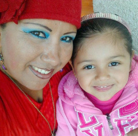 Gaby y su pequeña Ángela Sofía.
