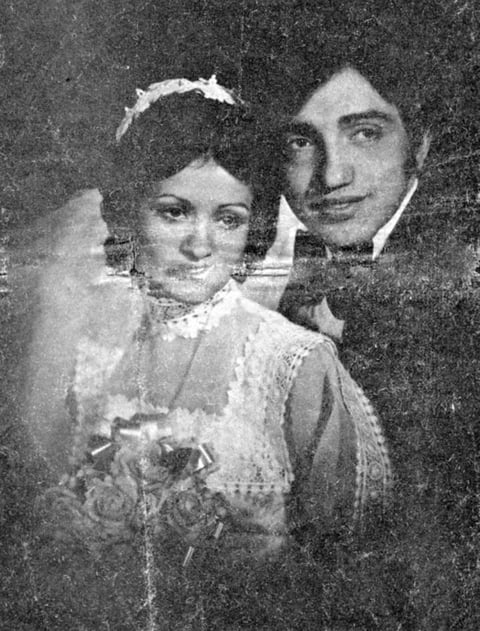 GUADALUPE Arredondo y Juan Manuel Azpiazu el día de su boda en el año de 1976.