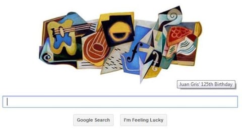 23 de marzo. Google rindió homenaje al pintor cubista español Juan Gris con un "doodle" pintado a mano que intenta emular el estilo de uno de los artistas más importantes de las vanguardias siglo XX.