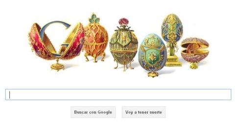 30 de mayo. Con un colorido y alegre doodle, el buscador Google rindió homenaje a Peter Carl Fabergé, joyero ruso considerado uno de los orfebres más destacados del mundo que este 2012 estaría cumpliendo 166 años.
