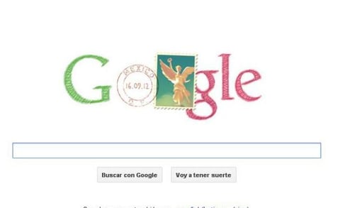 16 de septiembre. El famoso buscador se pintó tricolor a través del doodle del 16 de septiembre. Conmemorando los 202 años de la Independencia de México, Google mostró un diseño con los colores de la bandera mexicana y añadió un característico timbre postal del monumento del Ángel de la Independencia.