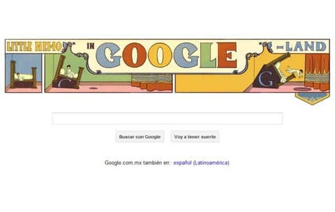 15 de octubre. El doodle de Google celebró el 107 aniversario del inicio del primer clásico de la historia del cómic, denominado Little Nemo in Slumberland publicada en 1905.