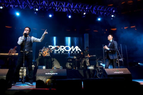 7 de julio. Río Roma | Una velada llena de romanticismo vivieron los laguneros que se dieron cita en el Coliseo Centenario de Torreón para disfrutar del dúo de hermanos Río Roma.