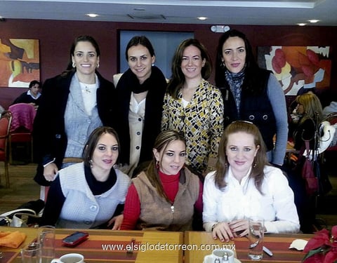 28122012 AMENA REUNIÓN.  Anilú, Luly, Susana, Ana, Cristy y dos amigas.