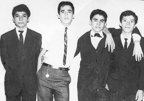 Jesús  Medina, Ví­ctor Cepeda, Armando Sepúveda y Ernesto Castañeda en el año de 1966 en Fco. I. Madero.