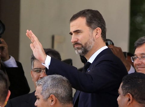 El príncipe Felipe de Borbón de España asistió al funeral de Hugo Chávez.