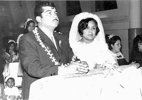 Héctor Peña y Graciela Espinoza, el 19 de marzo en 1970.