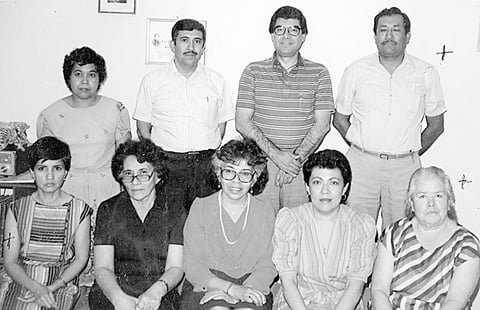 Lupe Flores Alarcón, Jesús Vega, José Heliodoro Castellanos, Crescencio Mesta Zárate (f), Lucila Gallegos Rodrí­guez (f), Antonieta Chávez, Josefina Luévano (f), Celia Tea Wong y Sita Chávez.