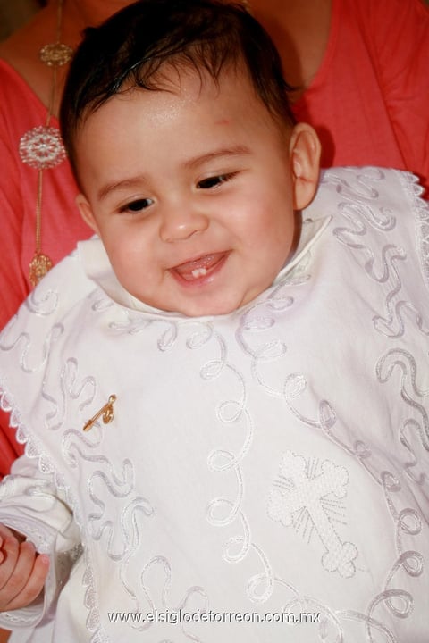 El pequeño  Manuel Rodríguez Casavantes el día de su bautizo.