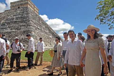 En el recorrido, que se realizó esta mañana, marcó prácticamente el epílogo de la visita del gobernante chino a México.