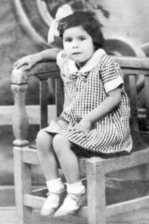 MARÍ­A  de los Ãngeles Ibarra Adame en 1939, hoy señora de Castro.