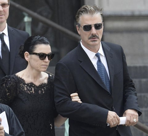 Los actores estadounidenses Juliana Margulies y Chris Noth asistieron al funeral de Gandolfini.