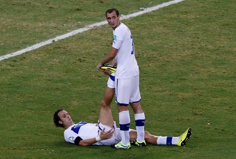 Los italianos estaban fundidos tras el empate a cero en los 120 minutos.