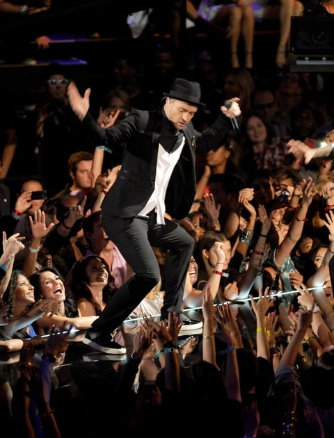 La estrella de la noche fue Justin Timberlake, quien interpretó varios de sus éxitos de toda su carrera.