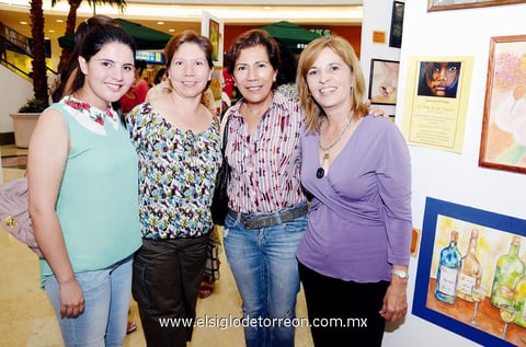 22092013 INAUGURACIóN DE EXPO.  Elizabeth, Silvia, Gracia y Mónica.