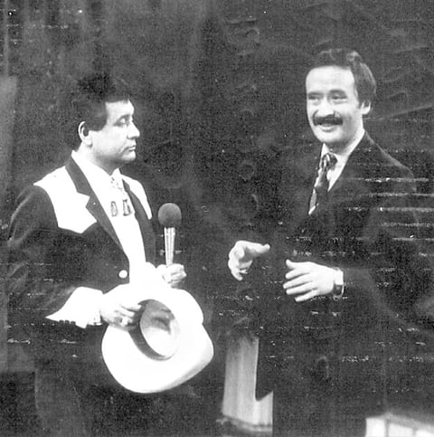 AURELIO  Soto Córdova, Trinidad Guel, Jorge Esparza y Luis, festejando el aniversario del Sindicato Industriales de Dinamita, el 27 de marzo de 1967.