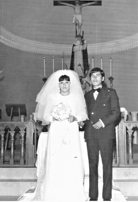 SRA. ESTHELA  Duarte y Daniel Chávez, 1973.