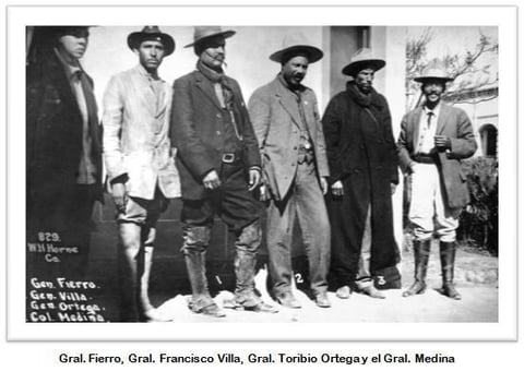 Generales Rodolfo Fierro, Francisco Villa, Toribio Ortega y Juan N. Medina quienes formaron parte de la División del Norte, el segundo de ellos fue elegido en La Loma, general en jefe.