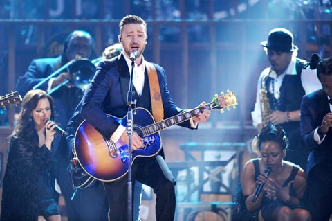 Justin Timberlake deleitó a los asistentes con su presentación.